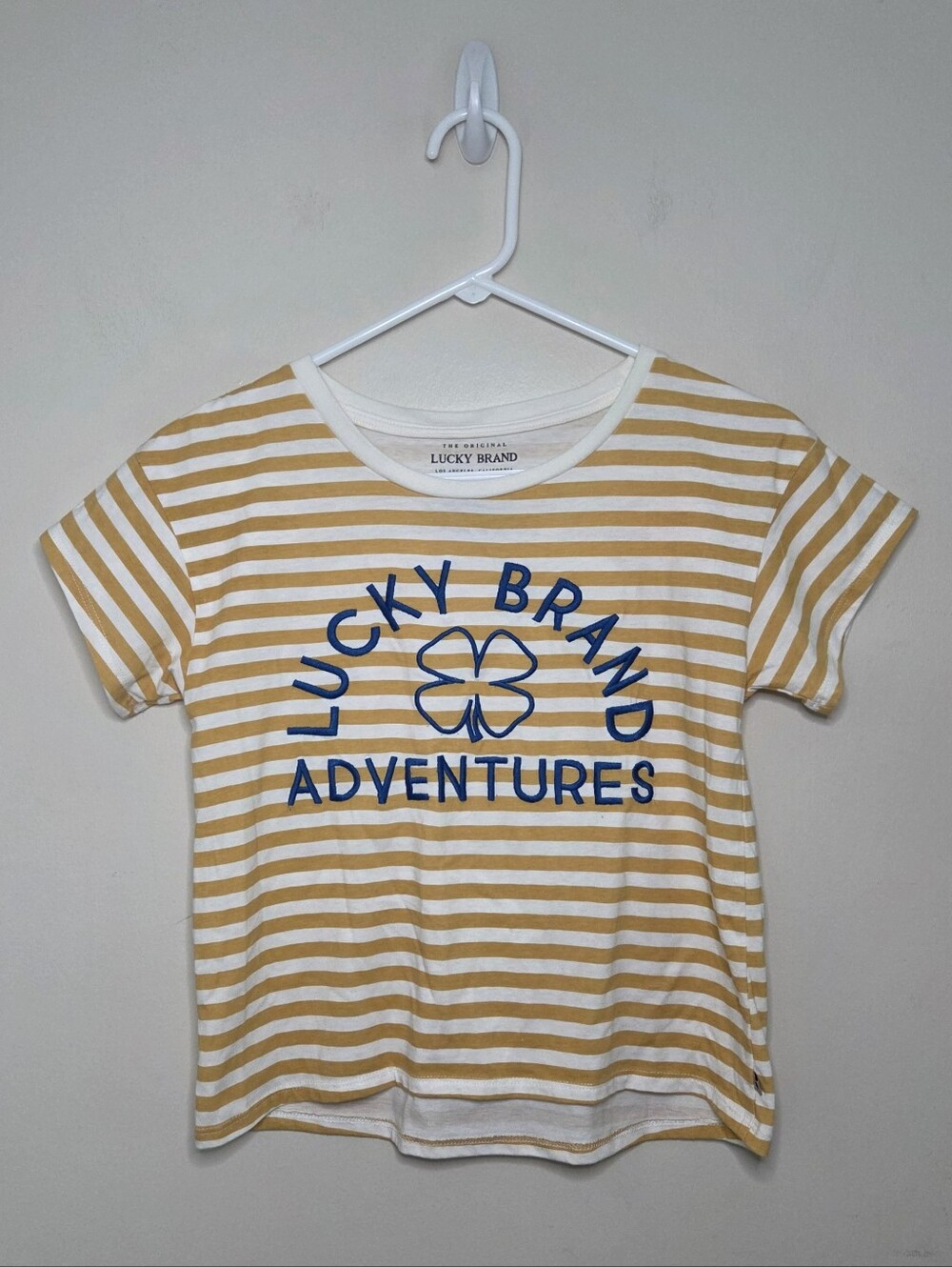 Girls Lucky Brand Striped Tee Sz Large
